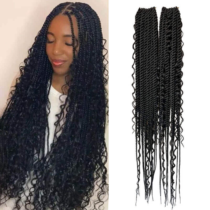 Goddess Senegalese Twist Crochet Box Braids With Curly River – MinzyBeauty